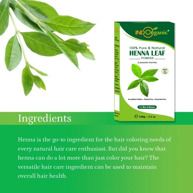 Indo Organic Pure and Natural Heena Leaf Powder/Mehendi powder 100Gm, gallery