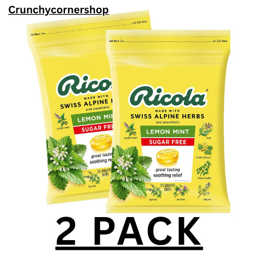 2 PACK – Ricola Sugar Free Lemon Mint Drops, 105 Count (Total 210) FREE SHIP!!
