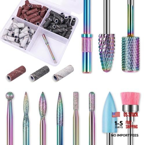 10pcs Carbide Nail Drill Bits Set: Professional Cuticle Bit for Efile Pink