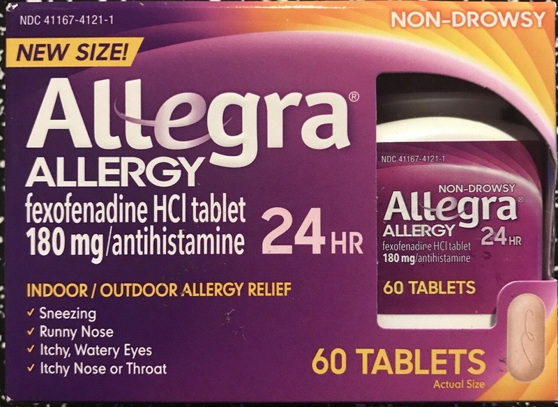 Allegra Allergy 180mg 60 tabs Indoor & Outdoor Allergy Relief Exp 07/2026+