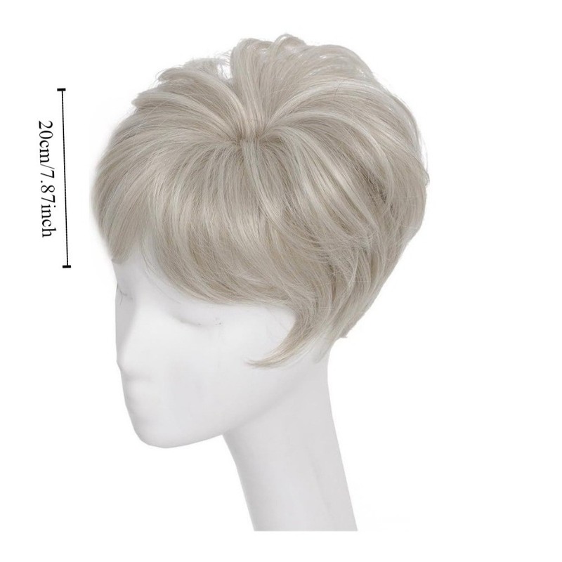Short Pixie Hair Toppers Synthetic Clip In Head Topper Extension Fake Hairpiece gallery