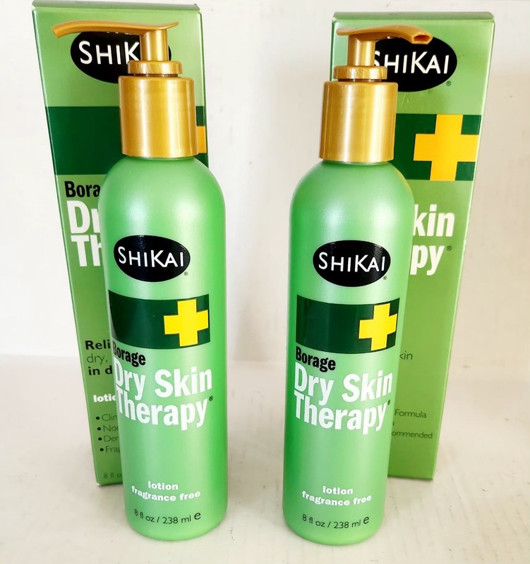 ShiKai Borage Therapy Dry Skin Lotion Moisturizer 8oz Fragrance Free Lot Of 2