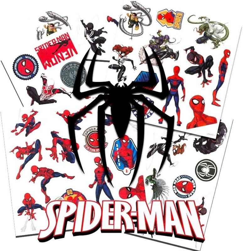 Fun Spiderman Temporary Tattoos - 50 Themed Tattoos for Parties & Celebrations! gallery