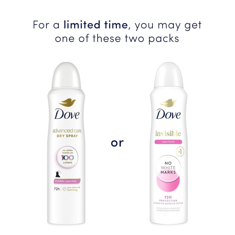 Dove Advanced Care Deodorant Spray, Clear Finish - 72-Hour Odor Control, 3.8 oz gallery