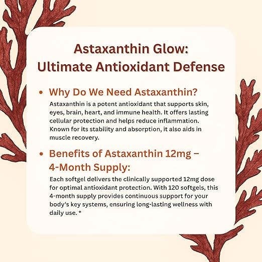1 PACK Astaxanthin 120 Softgels 12mg - Supports Eye Health and Joint Health gallery