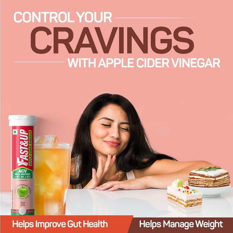 Fast&Up Apple Cider Vinegar Effervescent Tablets 500 mg ACV 15 Tabs f/ship gallery
