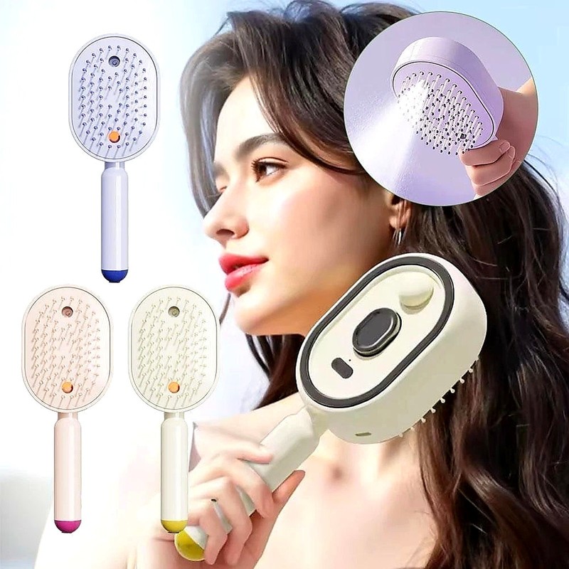 Electric Spray Air Cushion Massage Comb Mist Hair Brush Self-Clean Rechargeable gallery