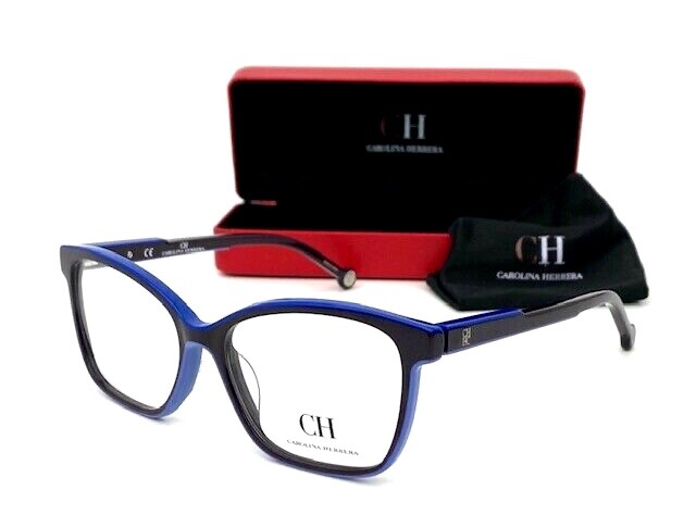 CAROLINA HERRERA VHE801 0971 Burgundy Blue / Demo Lenses 53mm Eyeglasses