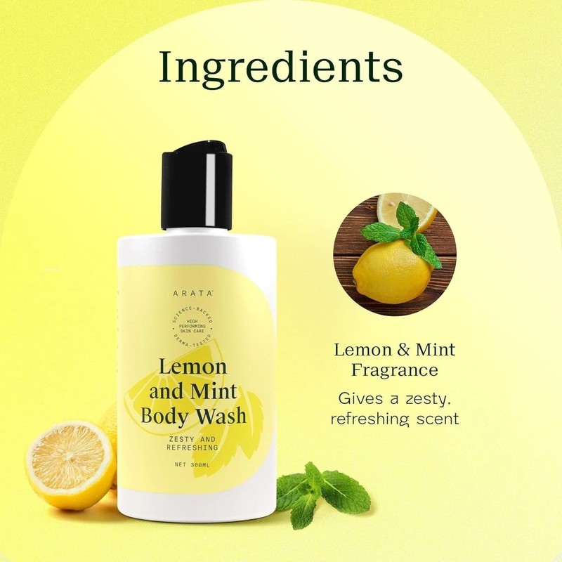 Arata Lemon Mint & Hyaluronic Acid Body Wash - 300 ml gallery