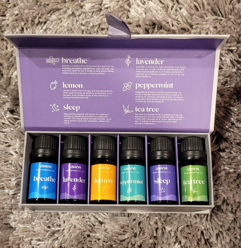 USANA Pure Essentials Oils 6 Pack NEW 35Fl Oz Total Lavender Lemon Tea Tree