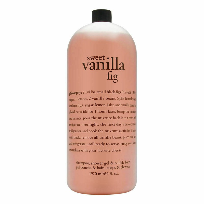 Philosophy Sweet Vanilla Fig Shampoo Shower Gel Bubble Bath 64.0 oz refill
