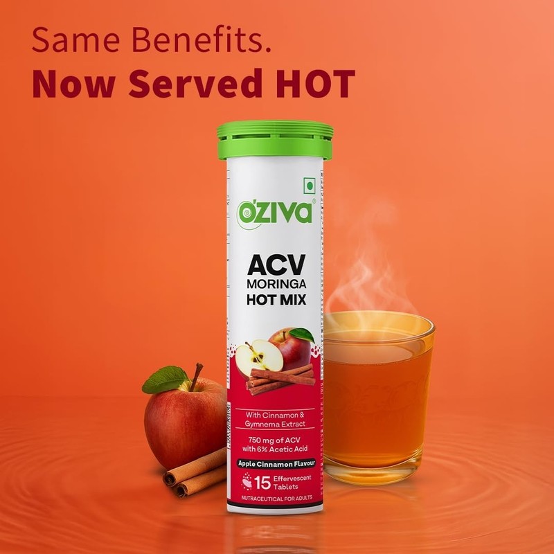 OZiva ACV Moringa Hot Mix Apple Cider Vinegar Apple Cinnamon (15 x 4=60 Tablets) gallery