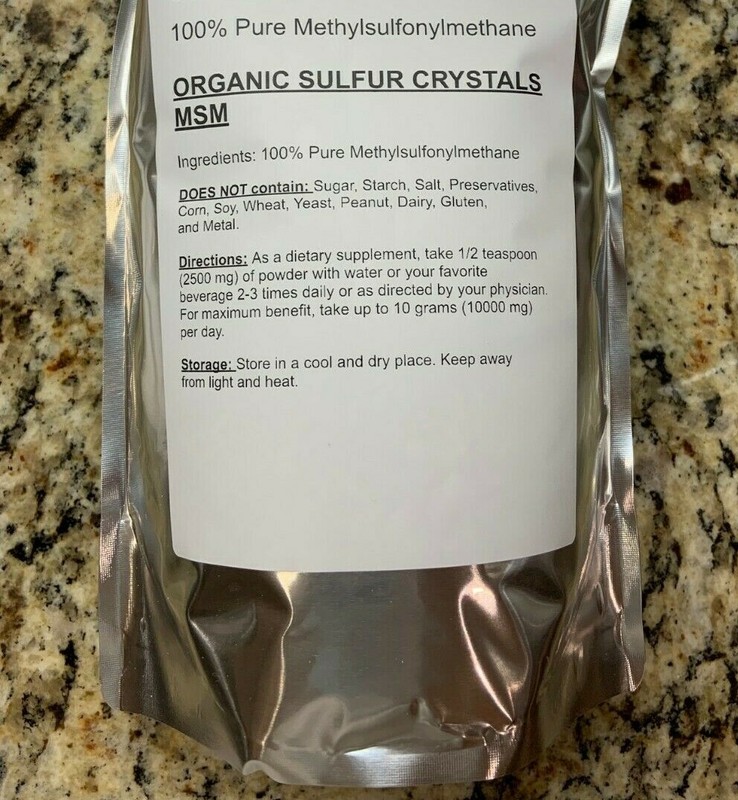 Organic Sulfur Crystals MSM 100% Pure-JOINT PAIN, ARTHRITIS RELIEF Potent