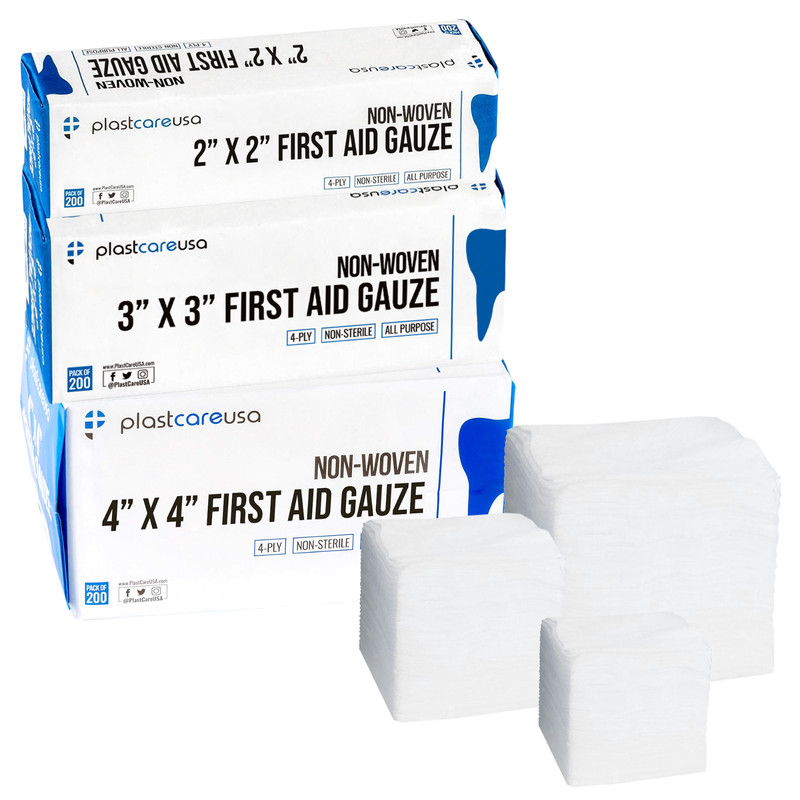 First Aid Assorted Medical Gauze Pads Sizes: 2×2, 3×3, 4×4 inches 600 Pack