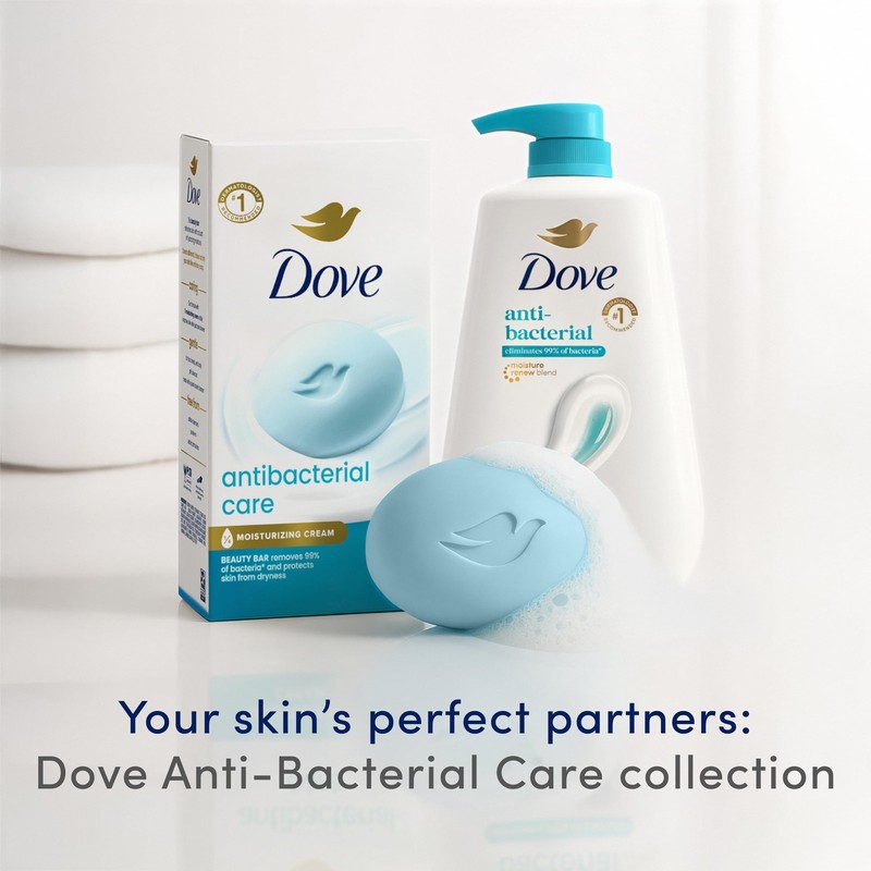 Dove Beauty Bar Soap Antibacterial Care 6 Count 3.75 Ounce (Pack of 6), White gallery