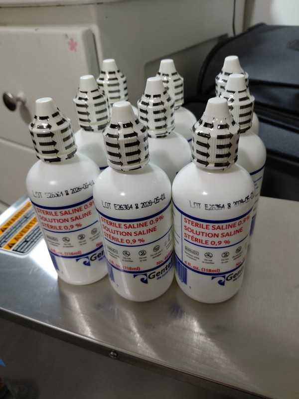Lot of 9 Gentell Sterile Saline Solution 0.9% – 4 fl oz (118mL) Each – Sealed
