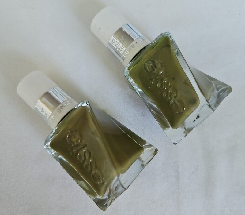 Lot of 2 ESSIE Gel Couture Nail Polish Lacquer #89 Totally Plaid - Olive Green gallery