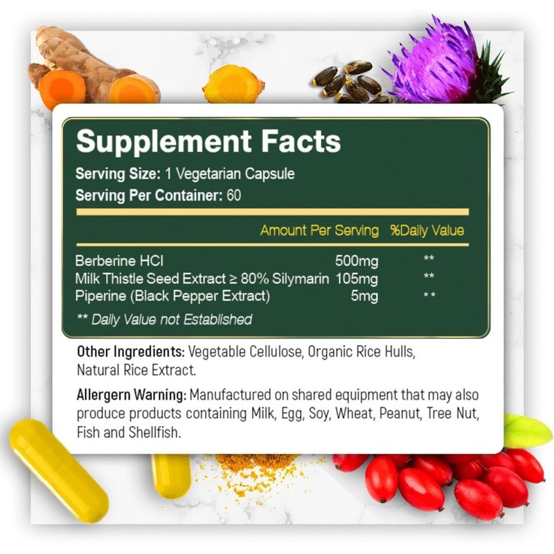 Ezyabsorb Gluten-Free Berberine 500Mg 60 Veggie Capsule W/La-3 Ampk Metabolic gallery