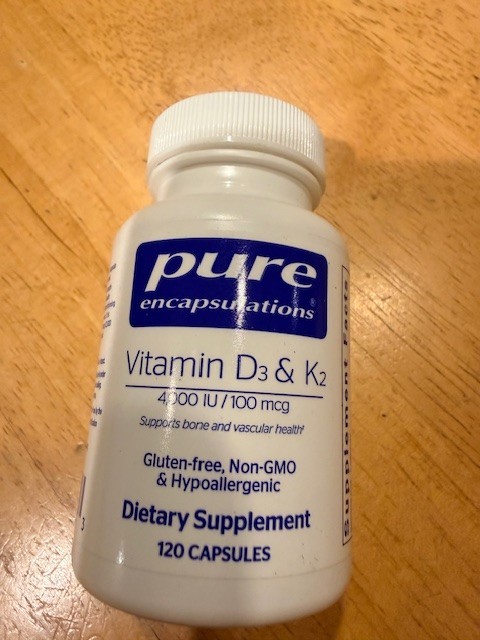 Pure Encapsulation VitD3 & K2 (120caps) NEW Exp10/27 Bone & Heart Support