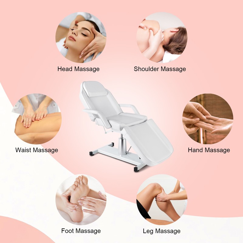 White Adjustable Hydraulic Facial Bed Tattoo Chair Massage Table SpaSalon Beauty gallery