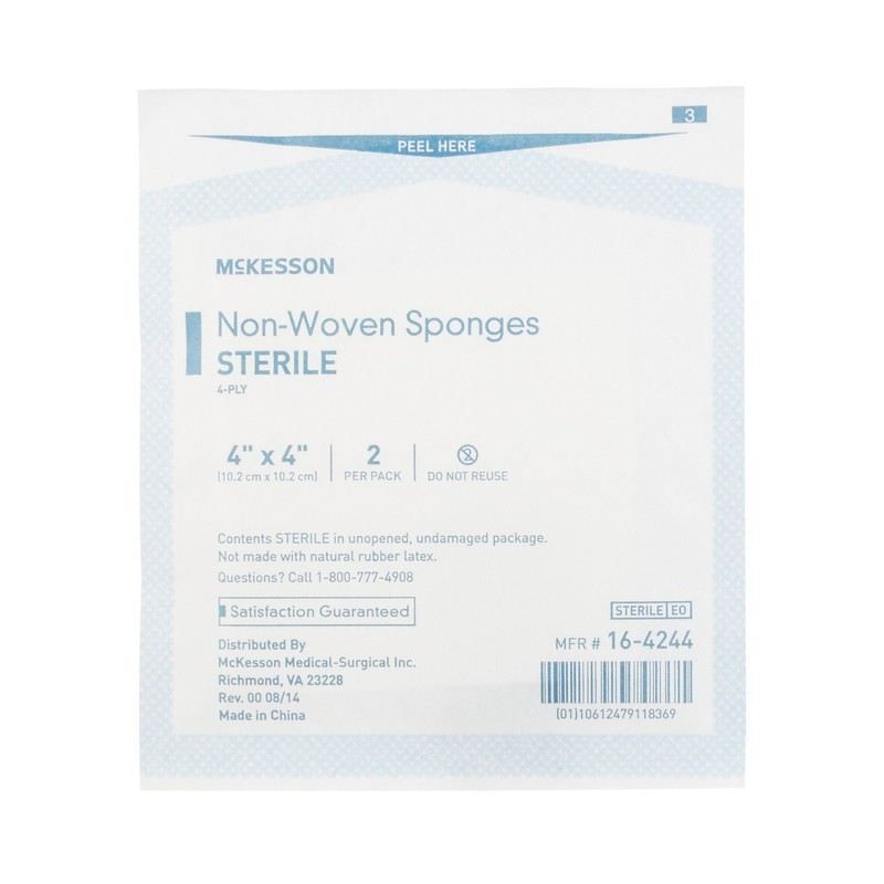 50 Ct McKesson 4-Ply Non-woven Gauze Sponge Sterile 4 x 4" 2 per Pack 25 Pack gallery