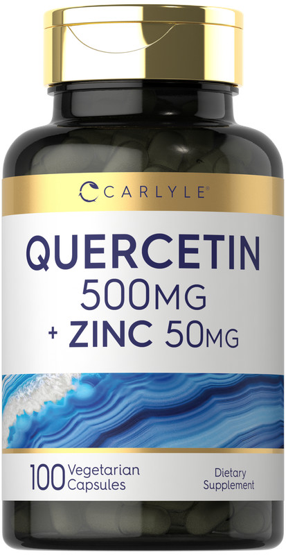 Quercetin 500mg with Zinc | 100 Capsules | Non-GMO, Glutren Free | by Carlyle
