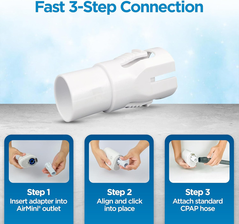 Resplabs CPAP Hose Adapter - Resmed Airmini Compatible Universal Tubing gallery