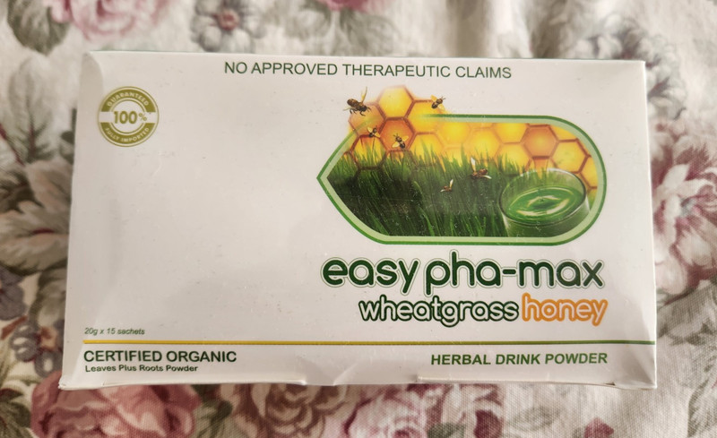 easy pha-max Organic Wheatgrass with Honey Powder (15 sachets) | 100% Whole Leaf