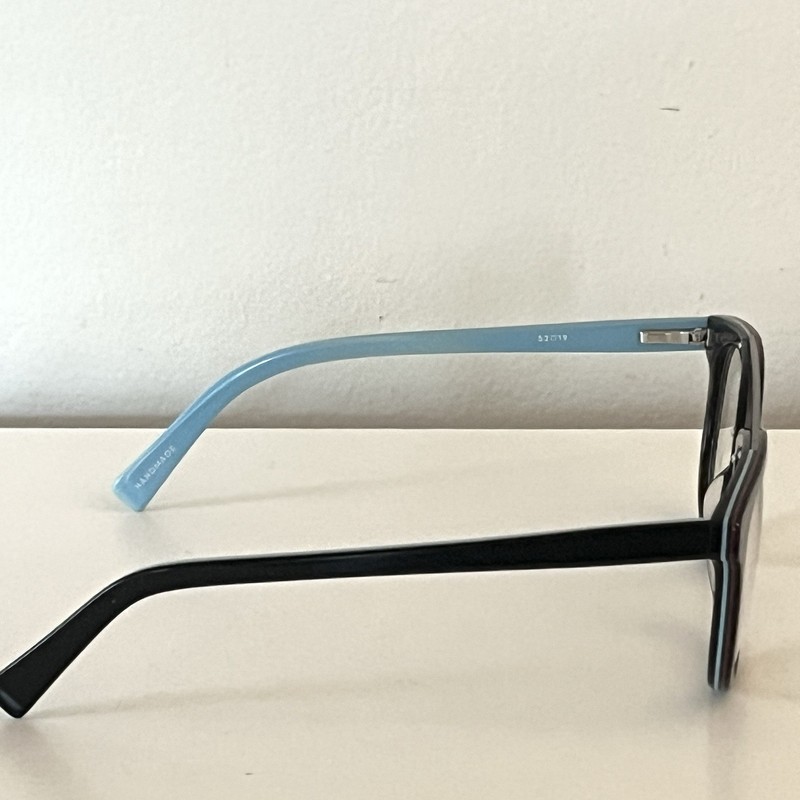 Eyebobs Double Bridge Aviator Black Stripe Blue Arms Wedge Eyeglasses Frames 160 gallery