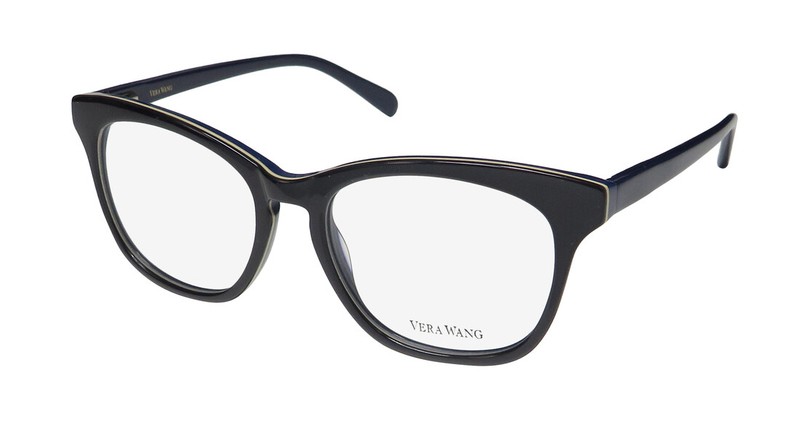 NEW VERA WANG LUXE ASTASIA EYEGLASS FRAME FULL-RIM NV BLUE WOMENS PLASTIC