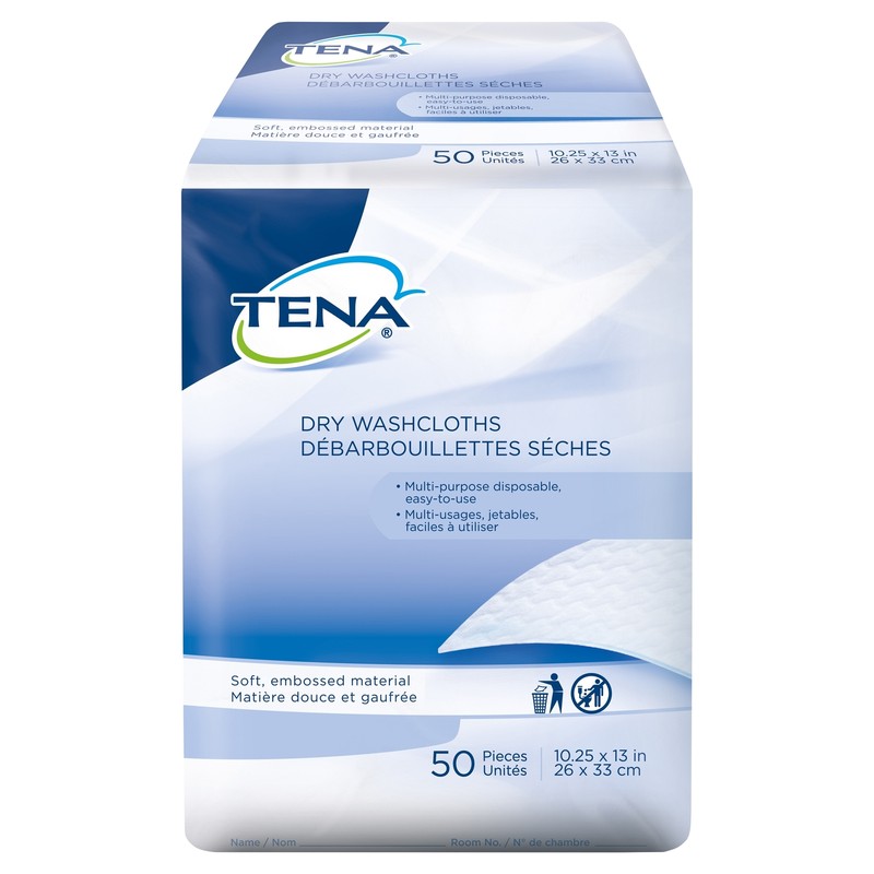 TENA ProSkin Dry Adult Wipe or Washcloth 10-1/4 X 13 Inch 74499 1 Pack 50 Wipes