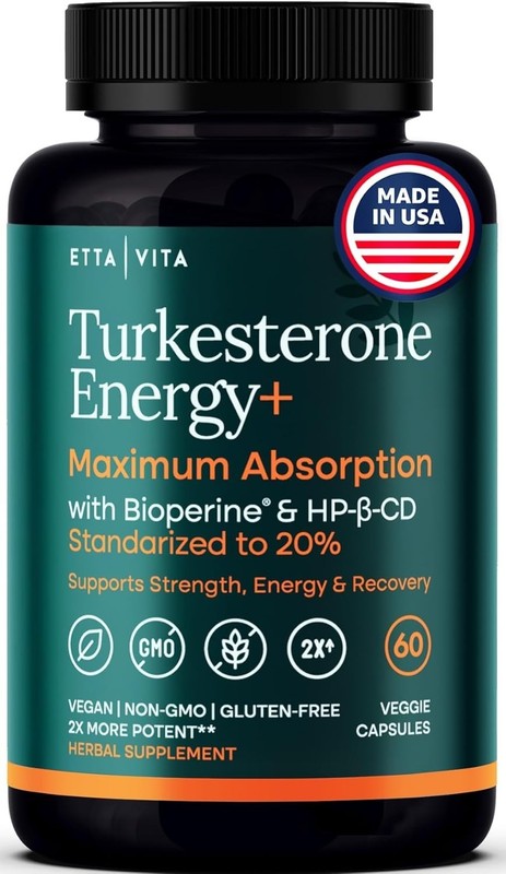 Turkesterone 500mg Capsules - Bioavailable Muscle Support, 60 Count gallery