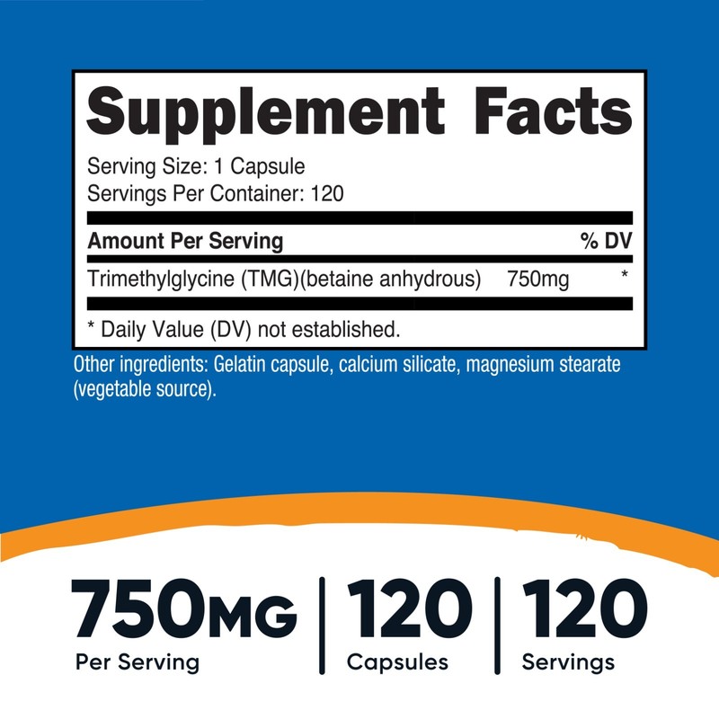 Nutricost TMG 750mg - 120 Capsules gallery