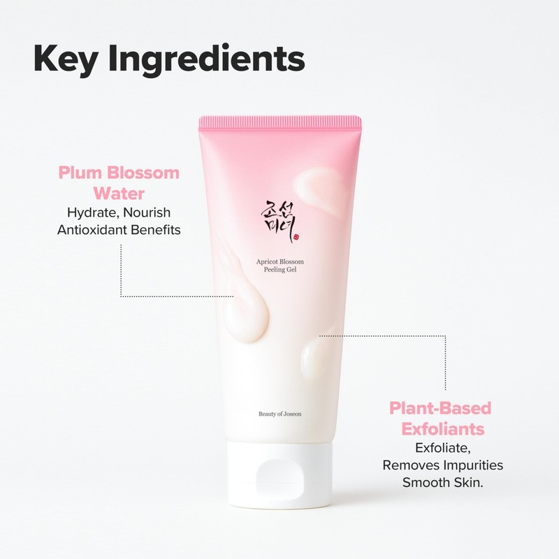 Exfoliating Apricot Blossom Peeling Gel - Soft Face & Body Scrub, 100ml - Korean gallery