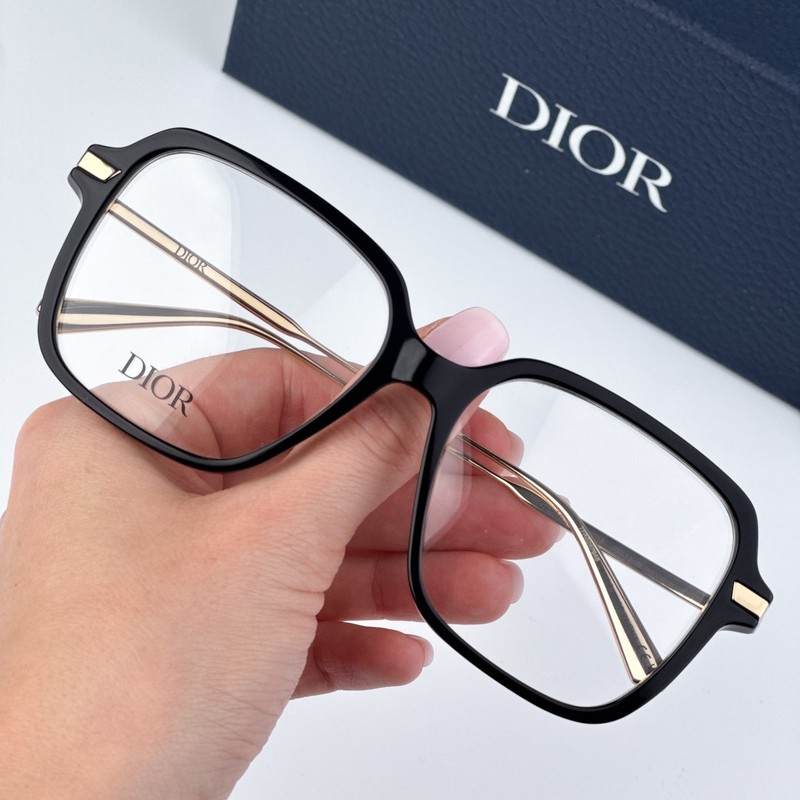 Dior Women Eyeglasses Shiny Black Demo Square GEMDIORO S5I CD50056I 001 1200 NEW gallery