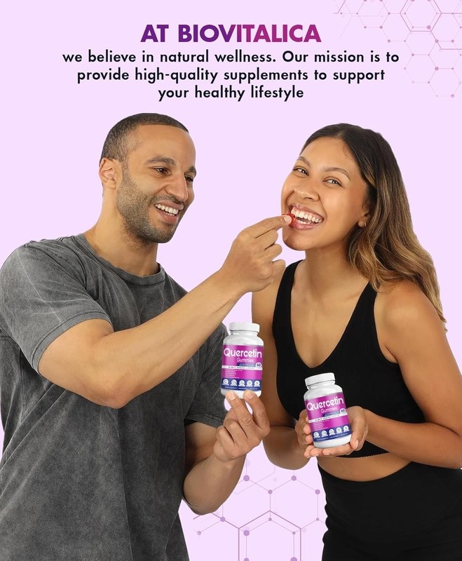 Quercetin Gummies 750mg with Bromelain Vitamin C D3 Zinc & Elderberry - 5 in 1 gallery