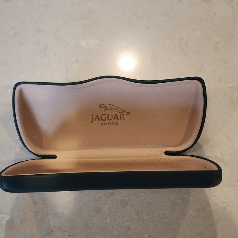 Green Jaguar Eyewear Hard Case Sunglasses Eyeglasses Holder Only Felt Lining gallery