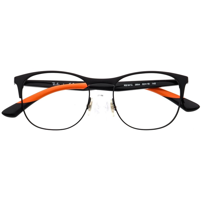 Ray-Ban Eyeglasses RB 6412 2904 Matte Black/Orange Square Frame 52[]18 145 gallery
