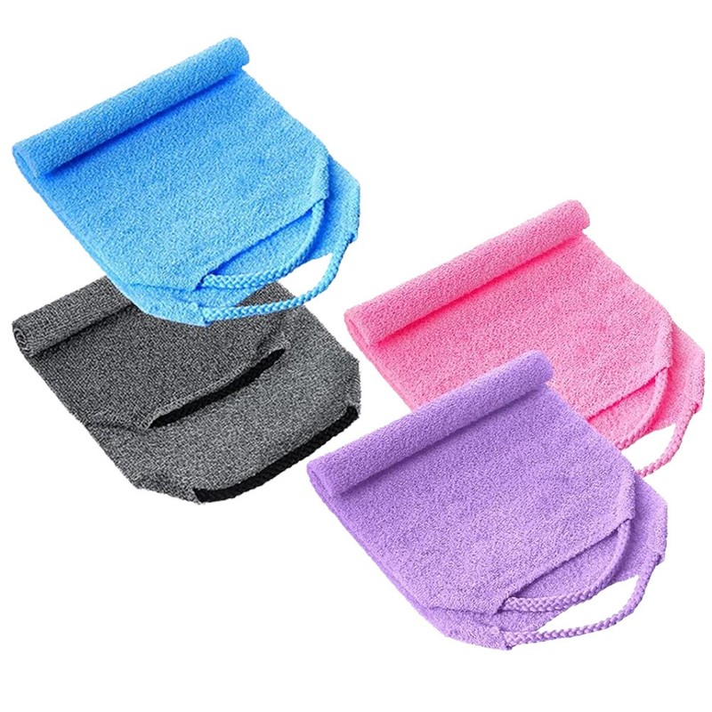 1/2/4pcs Long Back Exfoliating Towel Dual-Sided Bath Scrubber - Strong Durable gallery