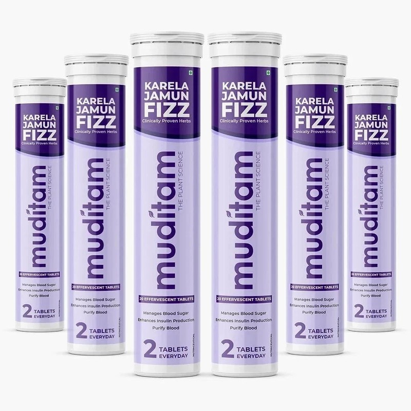 Muditam Ayurved Jamun Fizz | Balance Sugar120 Effervescent Tablet 2 Months Pack
