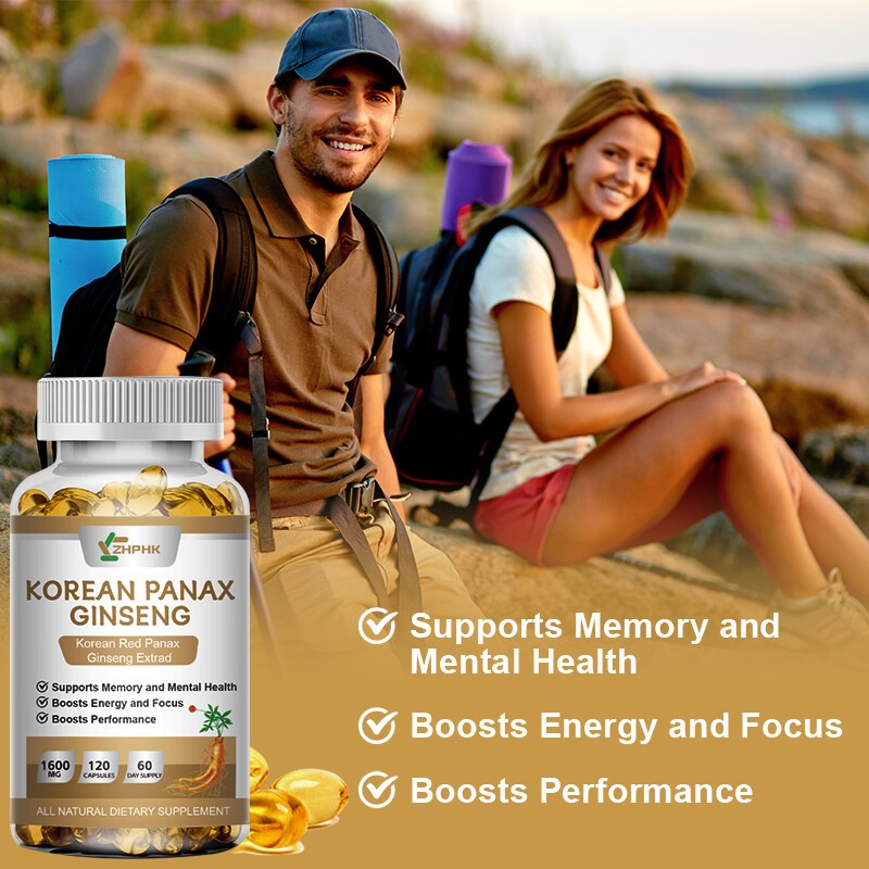 Korean Red Panax Ginseng - 120 Capsules - Extra Strength 1600mg Highest Potency gallery
