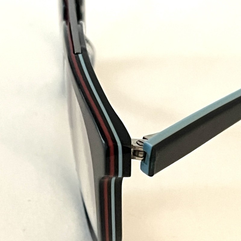 Eyebobs Double Bridge Aviator Black Stripe Blue Arms Wedge Eyeglasses Frames 160 gallery