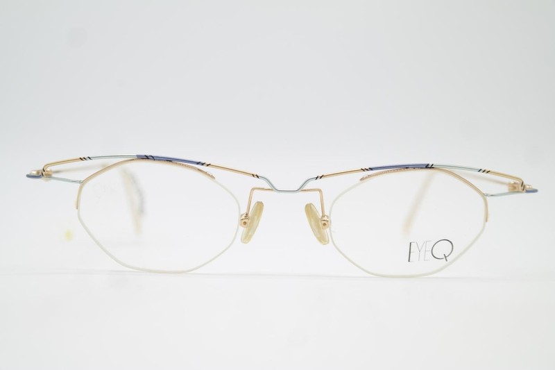 Vintage Glasses Flair EYEQ 816 Gold Multicolor Half Rim Glasses Frame