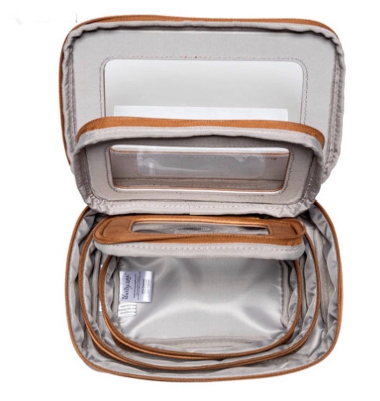 Thirty One Clear Case Trio In Caramel Pebble See Sizes In Description gallery