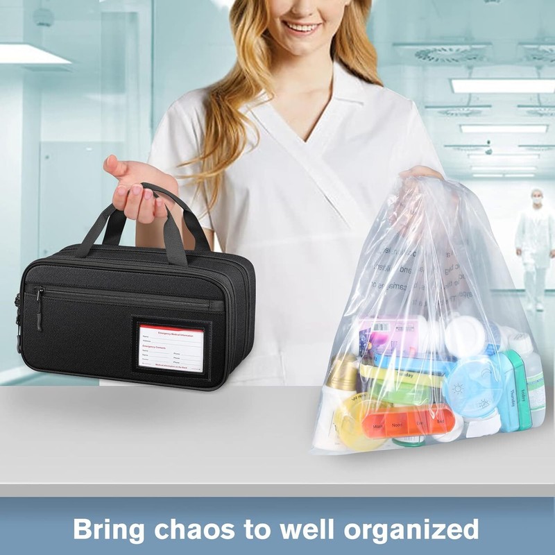 Pill Bottle Organizer Medicine Storage Bag Medication Travel Carrying Case gallery