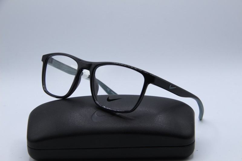 NEW NIKE 7038 033 BLACK BLUE AUTHENTIC EYEGLASSES W/CASE 53-18