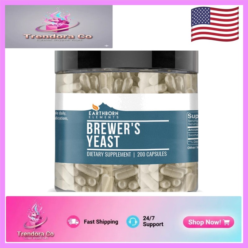 Brewer’s Yeast Capsules – 200 Count, No Additives for Optimal Health