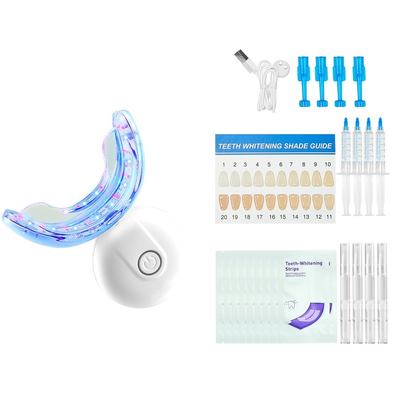 Uimoso Teeth Whitening Kit with LED Light, Strips, Pens, and Gel Syringes