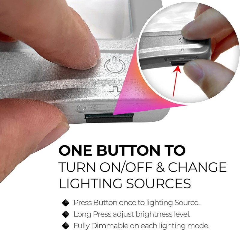 3X LED Page Magnifier for Reading, 6x8 inches, Silver, Eye Care, Senior gallery