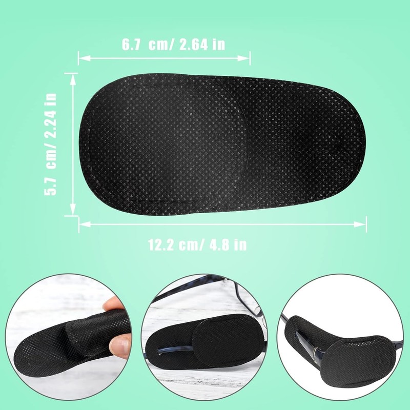 6 Black Eye Patches for Glasses: Comfortable Non-Woven Fabric for Vision Care gallery